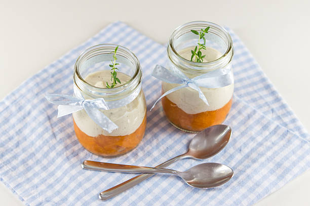 Cream with Greek yogurt, apricots, honey and thyme.