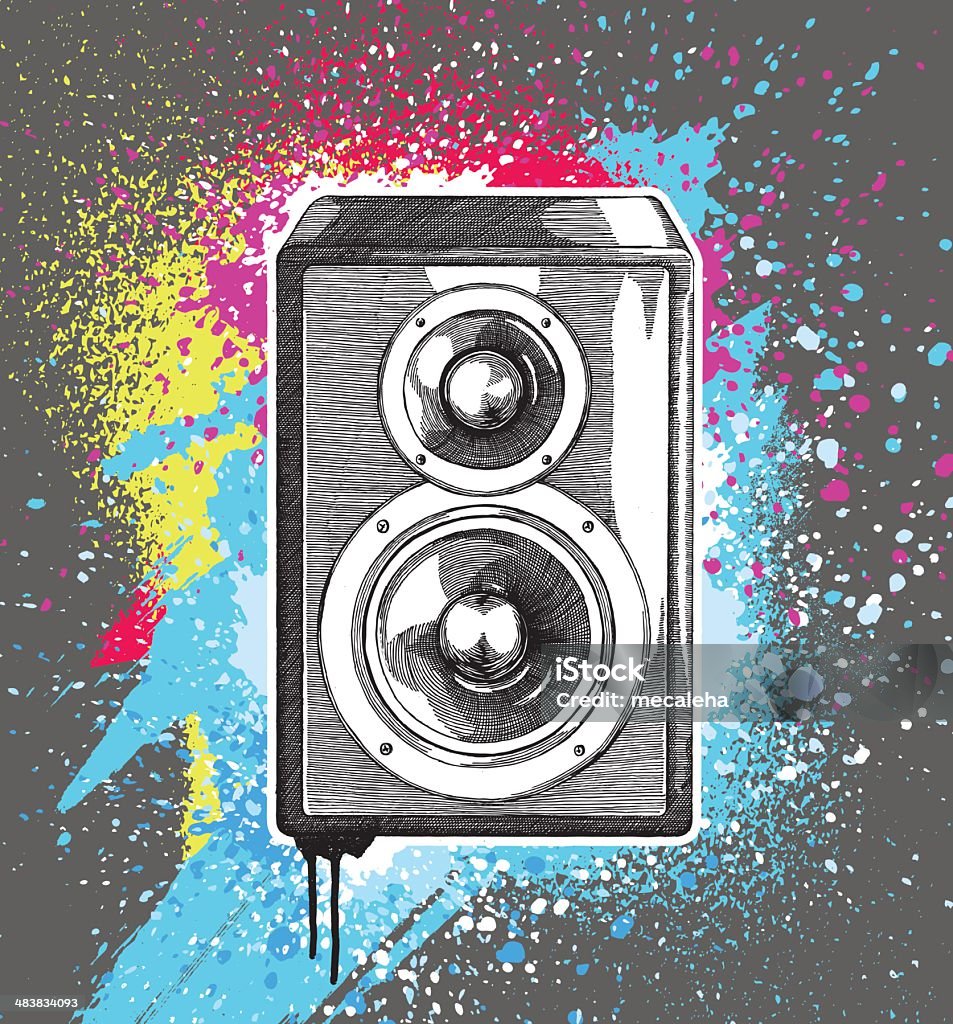 Speakers Grunge Design Speakers Grunge Design, Very detailed Ink Drawing - vector illustrations Arts Culture and Entertainment stock vector