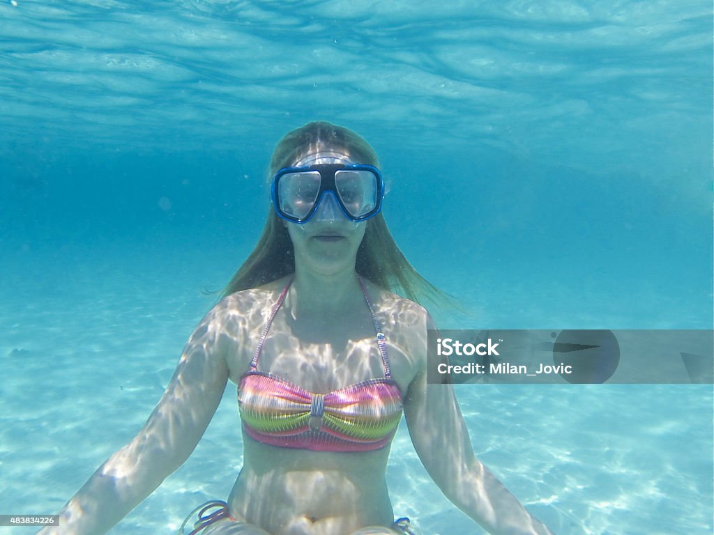 free diver woman snorkeling 2015 Stock Photo