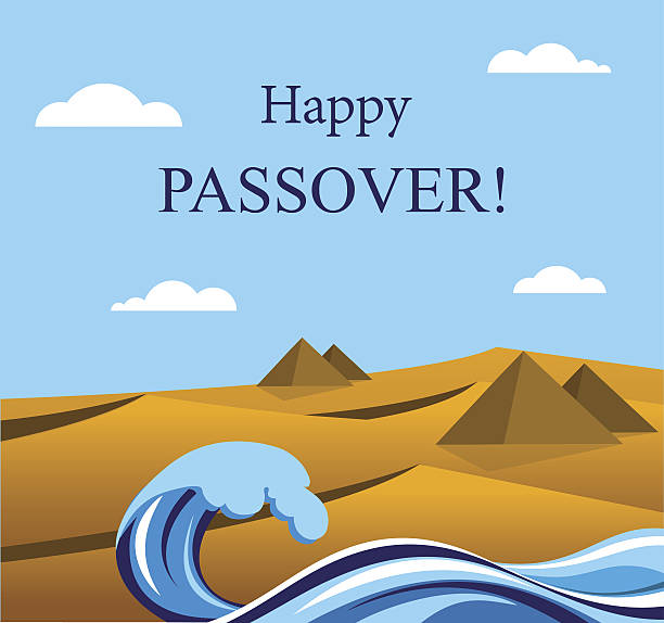illustrazioni stock, clip art, cartoni animati e icone di tendenza di felice passover- fuori degli ebrei in egitto. - moshe