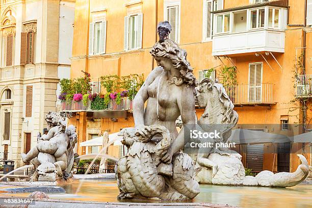 Fountain Of Neptune Roma Italy Stock Photo - Download Image Now - Ancient, Architecture, Arranging