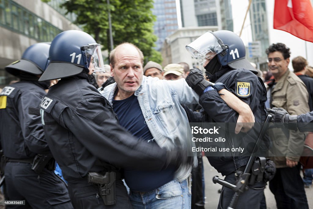 Blockupy 2013, Франкфурт - Стоковые фото Арест роялти-фри
