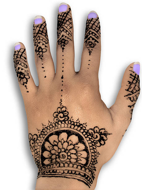 istock Henna mehendi design purple nails grey shadow 483836345