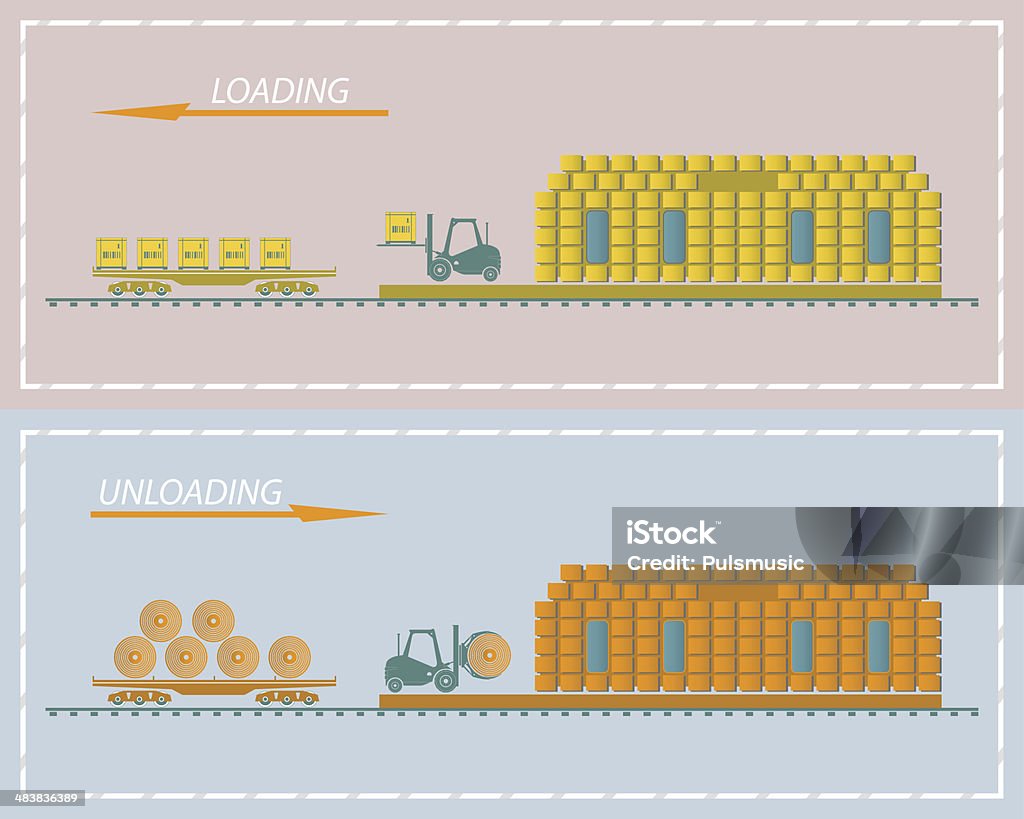 Loading And Unloading Stock Illustration - Download Image Now ...