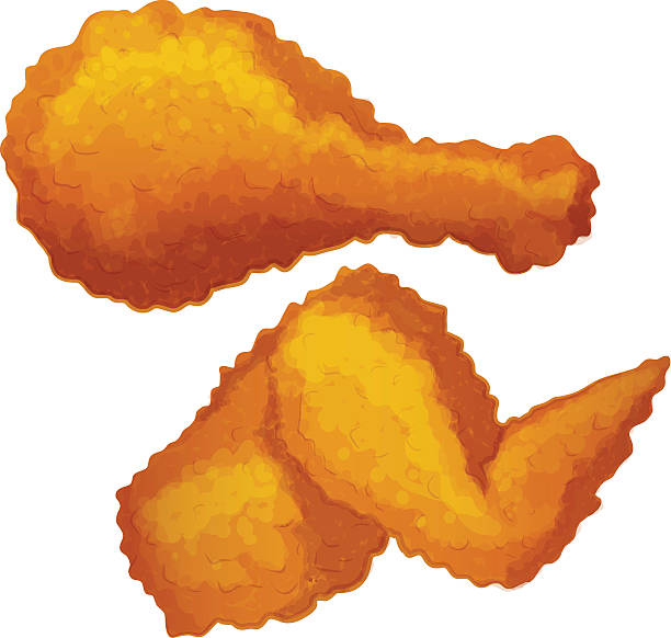 Fried chicken vector art illustration