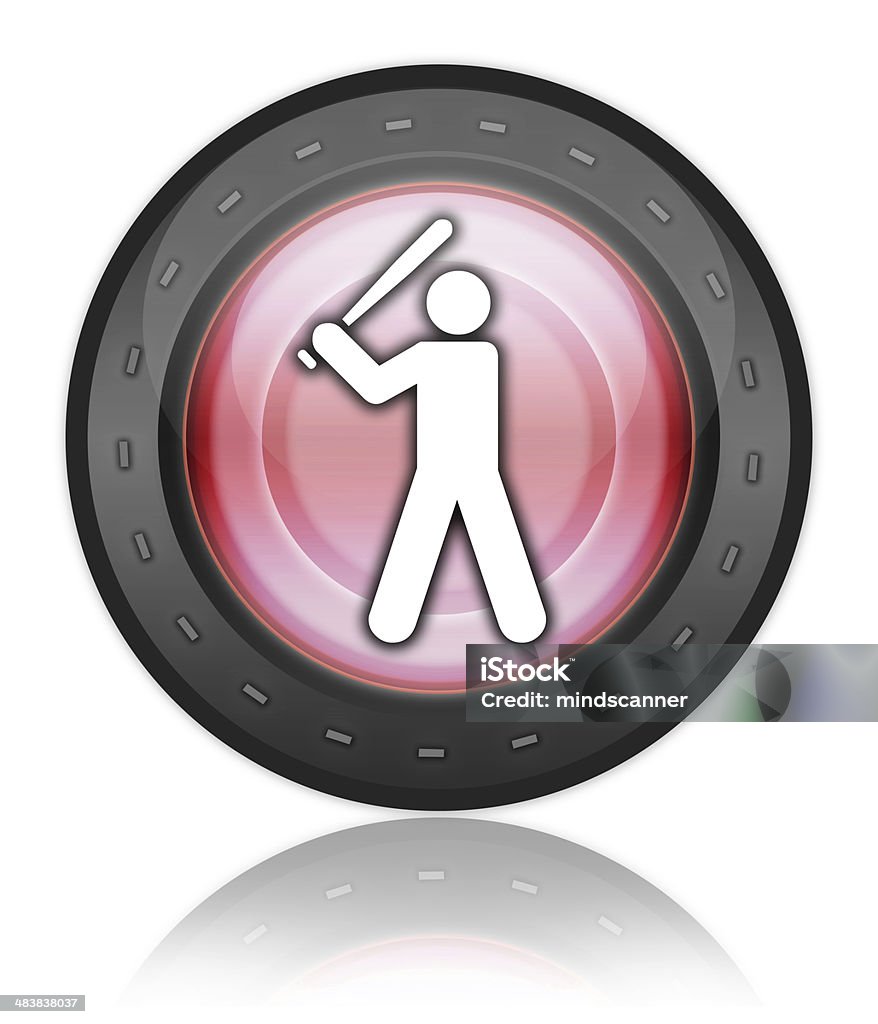 Icono de pictograma, botón de béisbol - Ilustración de stock de Batear libre de derechos