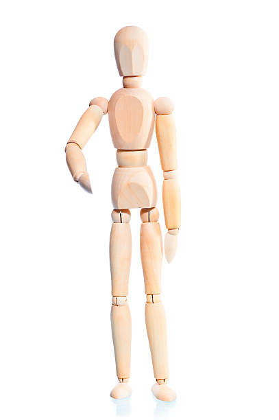 istock wooden mannequin holds out his hand 483838345