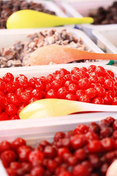 istock Compote fruit cherry plum colorful in Thailand market 483842304