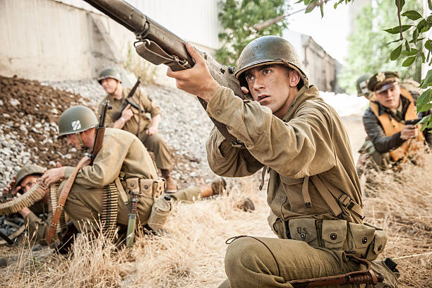 istock WWII Platoon on Patrol 483847640