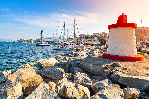 istock Lighthouse tower in a sunshine, Corsica, Ajaccio 483850102