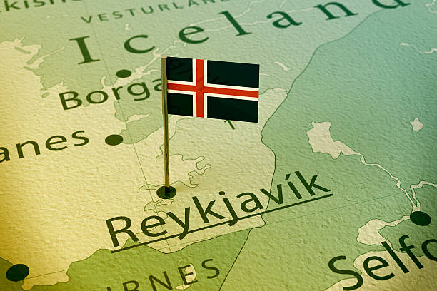 istock Reykjavik Iceland Flag Pin Map Vintage 483855925