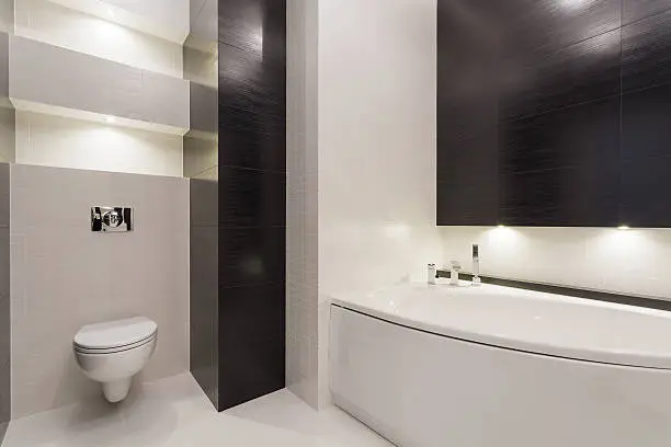 Photo of Black and white modern restroom