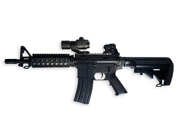 M4 US Army M4A1 rifle airsoft machine gun stock pictures, royalty-free photos & images