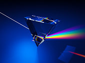 Triangular prism dispersing light