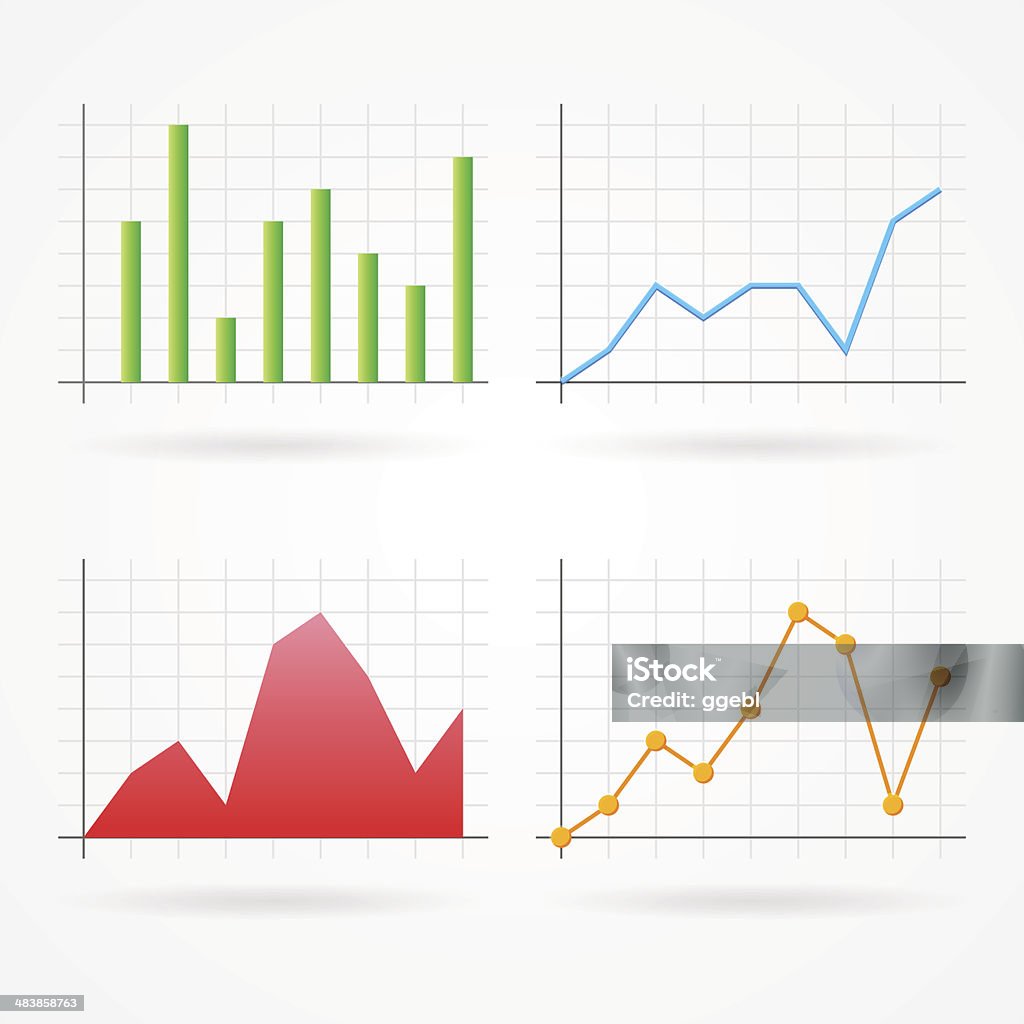 Vector Graph Set Stock Illustration - Download Image Now - Blue, Circle ...