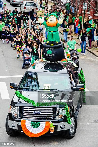 Truck Used As A Float In St Patricks Day Parade Stock Photo - Download Image Now - St. Patrick's Day, Parade, Audience