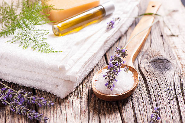 istock Soap with Lavender Flowers 483861252