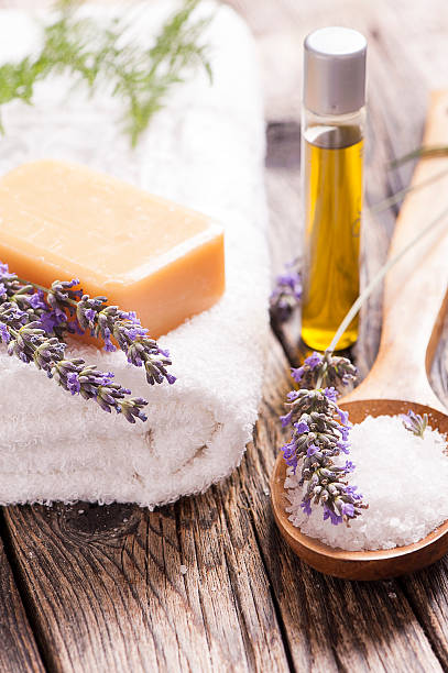 istock Soap with Lavender Flowers 483861254