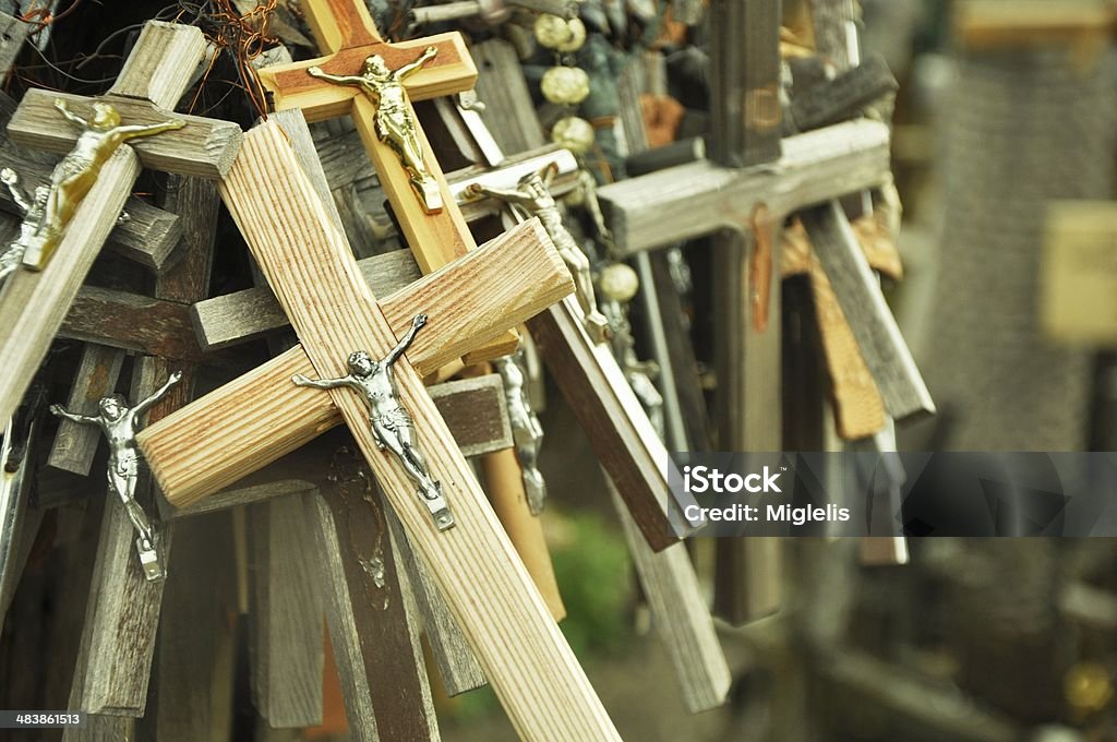 Hill of crosses in Lithuania Catholicism Stock Photo