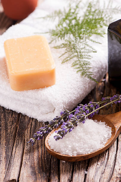 istock Soap with Lavender Flowers 483864080