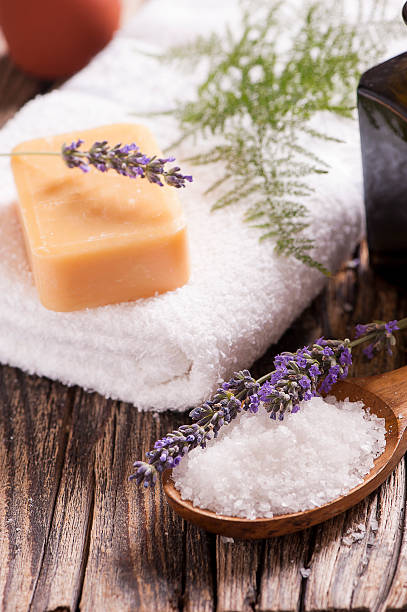 istock Soap with Lavender Flowers 483864082