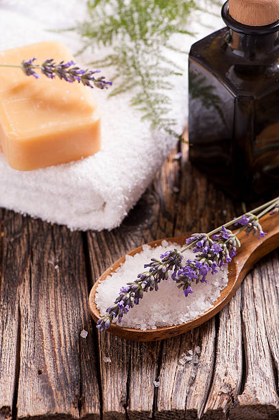 istock Soap with Lavender Flowers 483864086