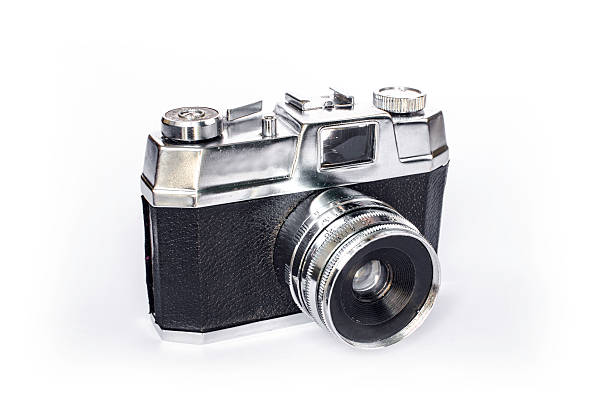 istock Old photography camera isolated on white background 483864108