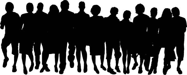 istock Vector silhouette of a group of people. 483869768