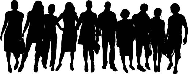 istock Vector silhouette of a group of people. 483869770