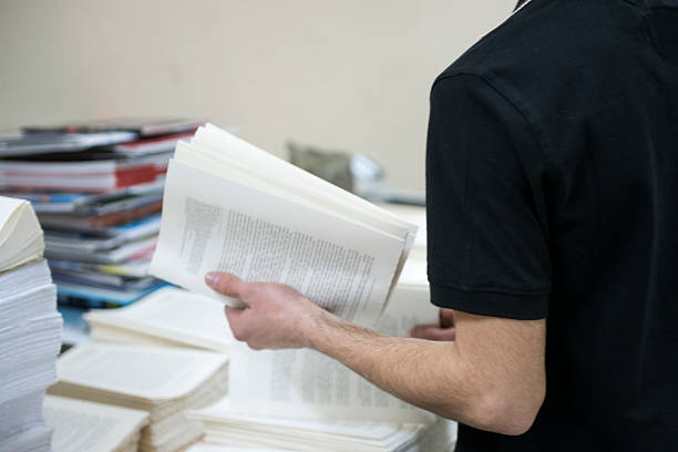 printing bookbinding stock photo