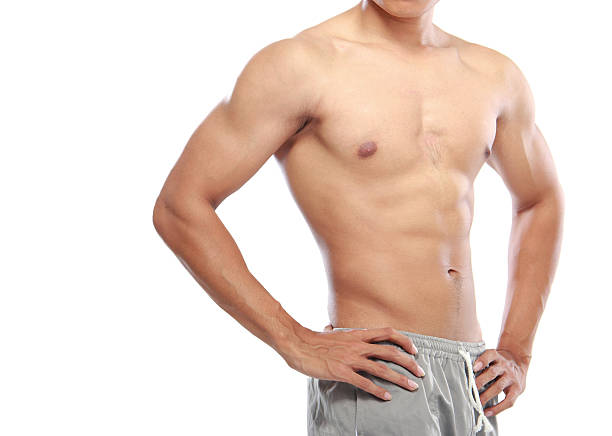 asiatique culturistes - abdominal muscle muscular build men torso photos et images de collection