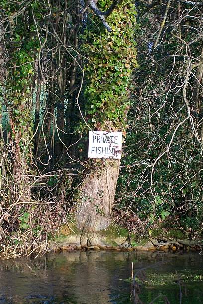 istock 'Private Fishing' sign 483872210