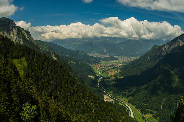 istock Interlaken village and valley summer landscape 483872844