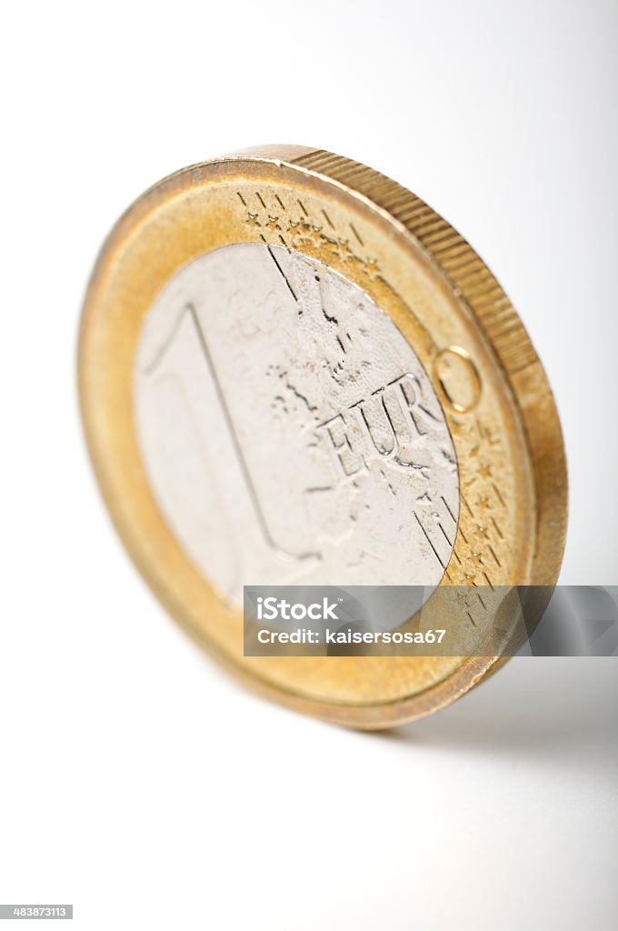 Moedas de euro - Foto de stock de Branco royalty-free