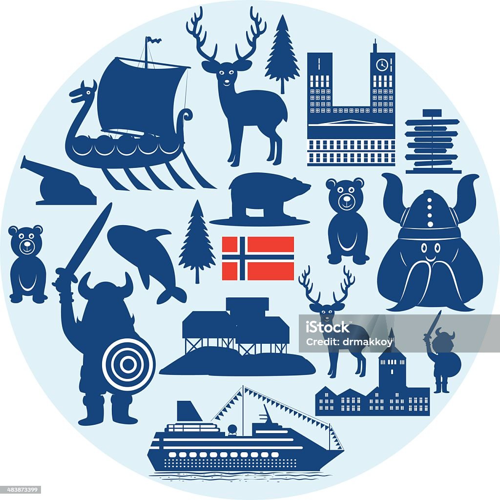 Norwegia Symbole - Grafika wektorowa royalty-free (Stavanger)