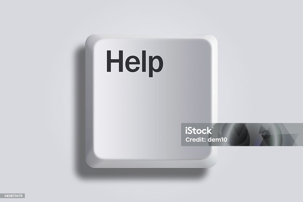 Keyboard key with a help text Help Key Stock Photo