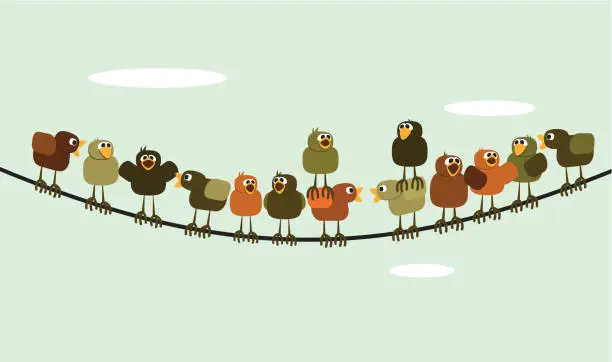 Vector illustration of Chickens meeting