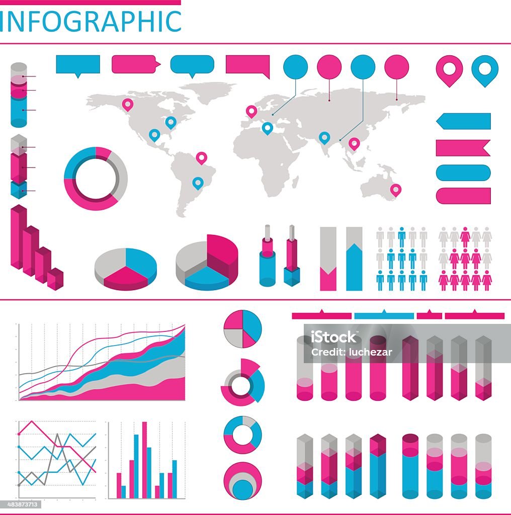 Elementi infografici - arte vettoriale royalty-free di Collegare i puntini