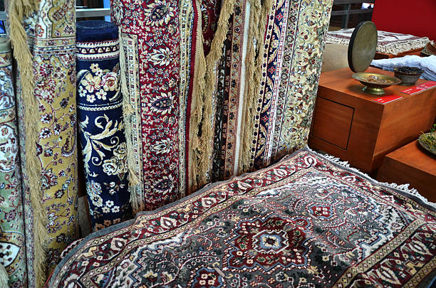 istock Middle east carpet display in the market for sell 483874457
