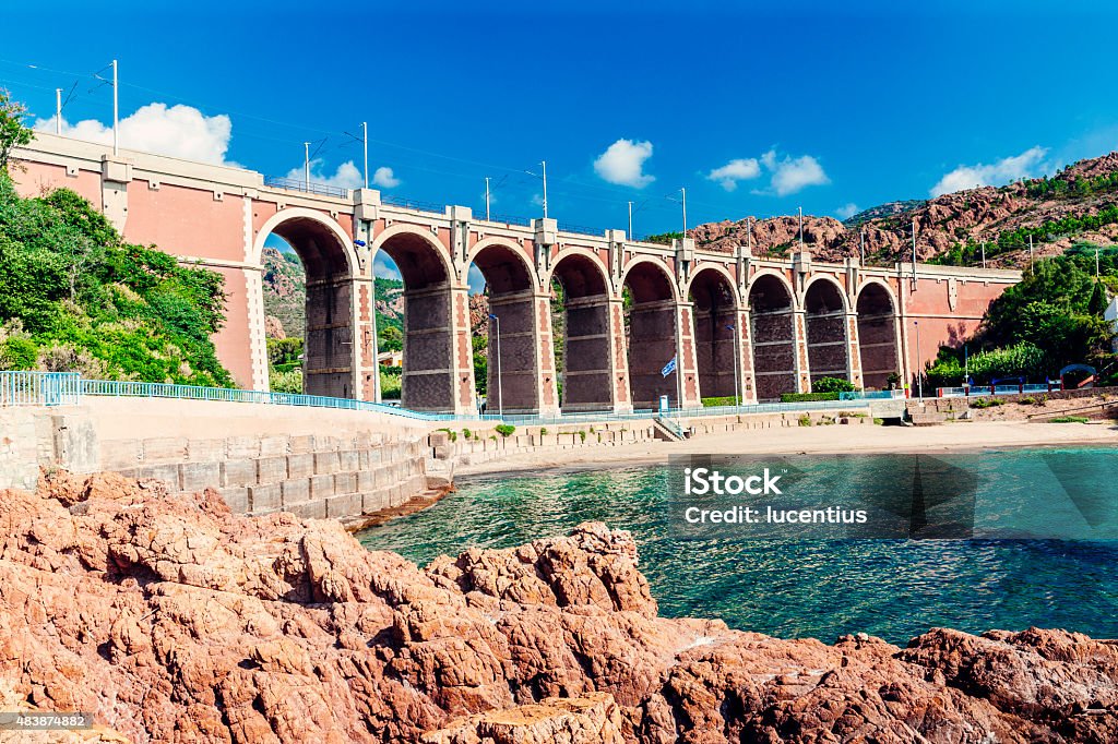 Antheor viaduct at Frejus Antheor railway bridge outside Frejus in the Esterel region of the French Riviera. France Stock Photo