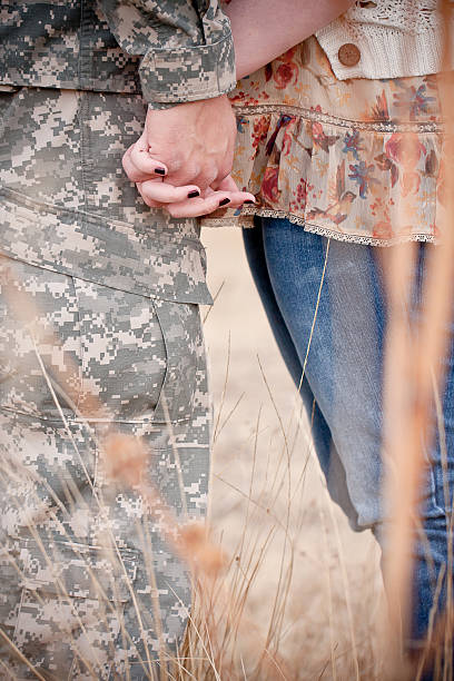 Soldier and wife stock photo