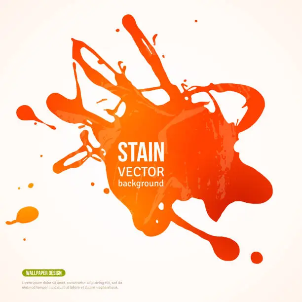 Vector illustration of Splatter Paint Banner.  Orange Painted Background