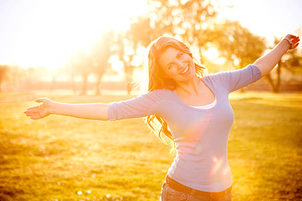 istock Woman enjoying the sun. 483877447