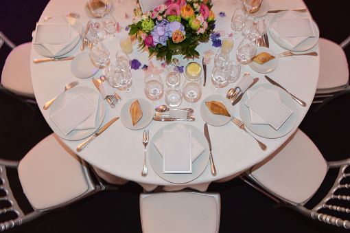 A table set for a formal dinner