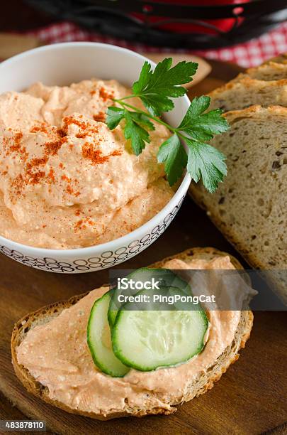 Korozott Hungarian Paste With Cheese And Red Pepper Powder Stock Photo - Download Image Now