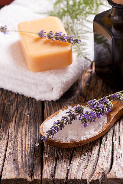 istock Soap with Lavender Flowers 483878648