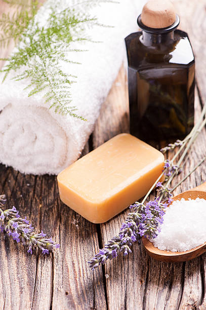 istock Soap with Lavender Flowers 483878654
