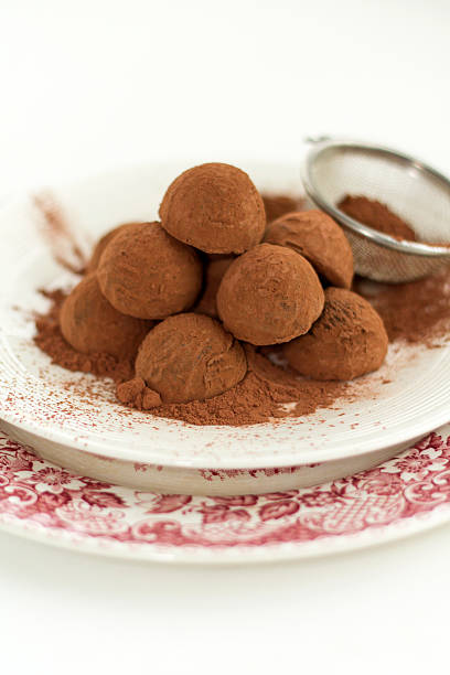 istock Chocolate and cocoa truffles. Hand made. 483879648