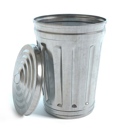 3d illustration of a garbage can