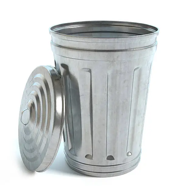3d illustration of a garbage can
